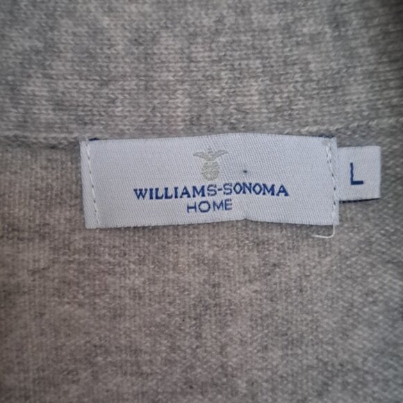 William Sonoma Premium Cashmere long  Duster Robe Cardigan Roll collar pockets L - Picture 2 of 8